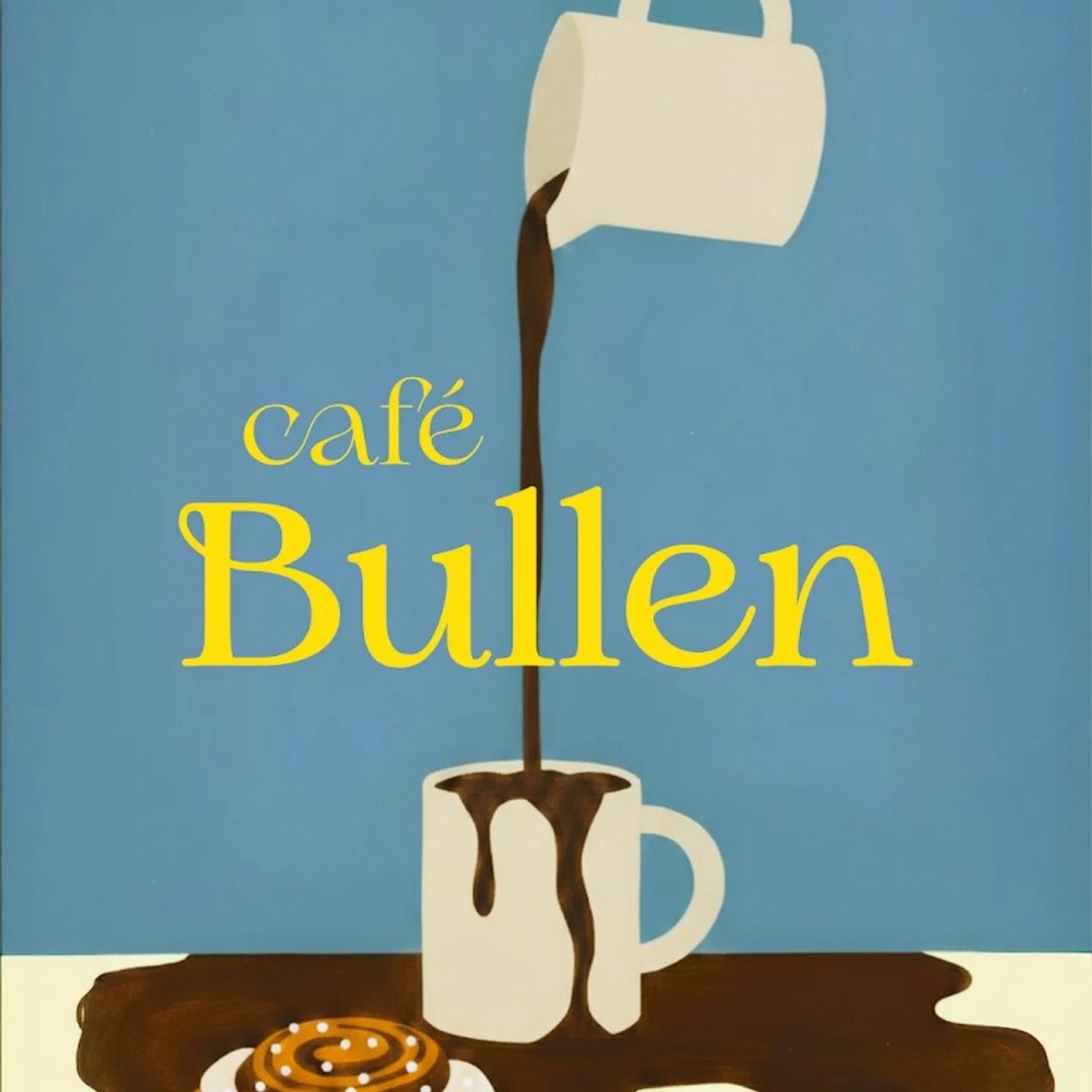 Café Bullen poster - coffee being poured